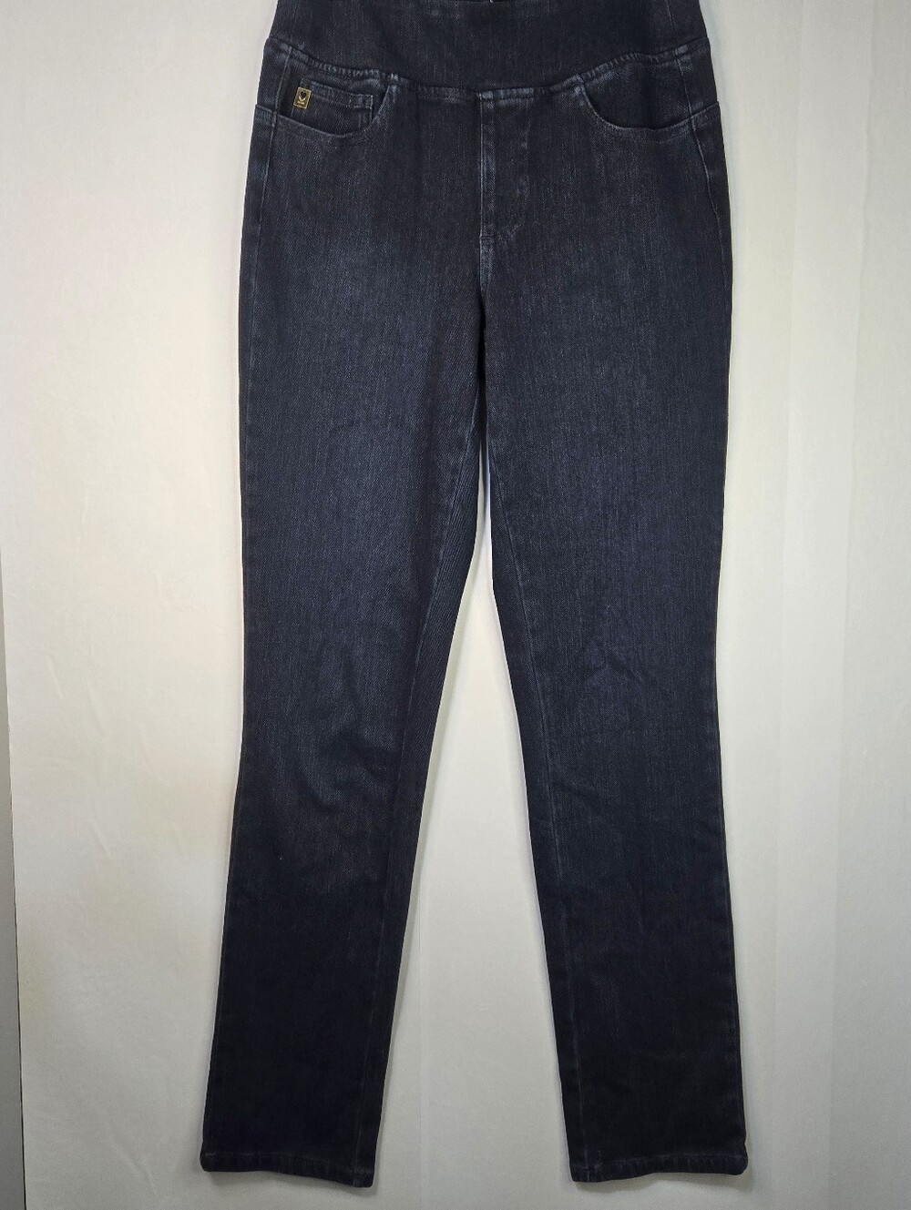 BELLE By Kim Gravel Size 6T Women Stretch, Elastic Waist Dark Wash Jeans NWT - Picture 2 of 12